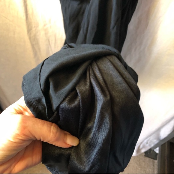 Reverse pants jumpsuit black v neck ball lace detail adjust. Straps side zip M - Picture 10 of 11